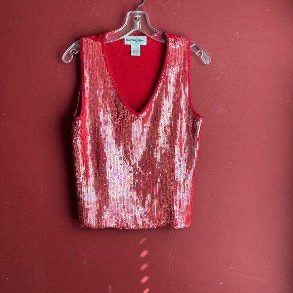 Bloomingdale's Sequin Sweater Vest - Picture 7 of 8